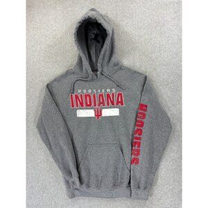 Indiana Hoosiers Screened Logo‎ Campus Hoodie Sweatshirt (Men's Medium) Gray